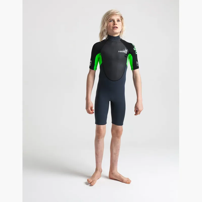 C-Skins Junior Element 3/2 Shorty Wetsuit Graphite/Green